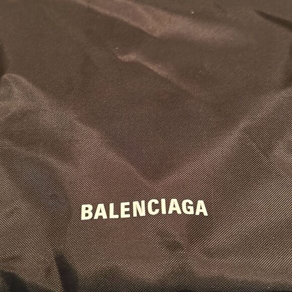 Balenciaga Draw String Bag Black Backpack Dust Cover Backpack Gym Sack New - Picture 2 of 6
